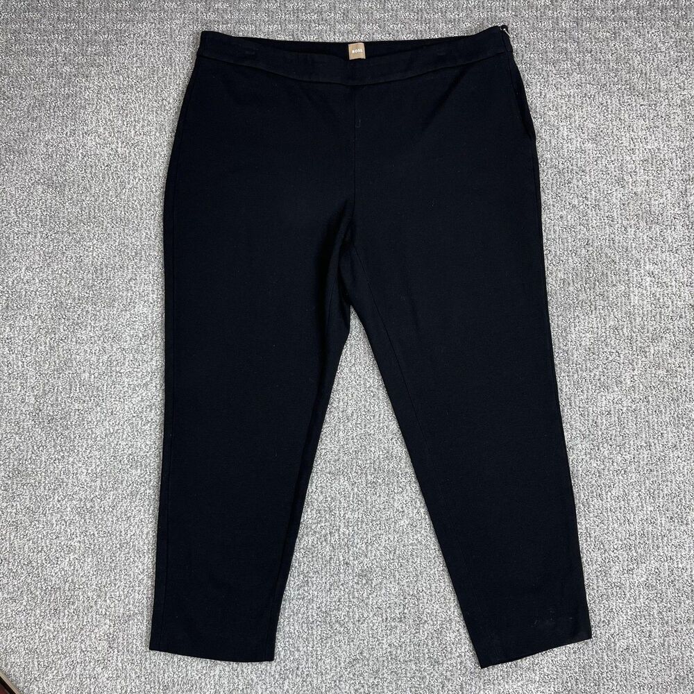 BOSS Pants Womens 16 Black Ponte Slim Tapered Ankle Dress Career Work Office